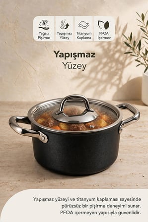 Esperanza Titanyum Derin Tencere 24 Cm