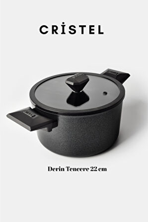 Cristel 7 Parça Tencere Seti Siyah
