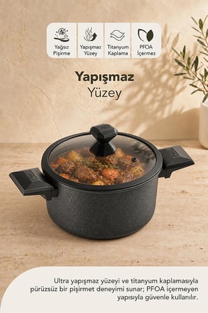 Cristel Titanyum Derin Tencere 24 Cm