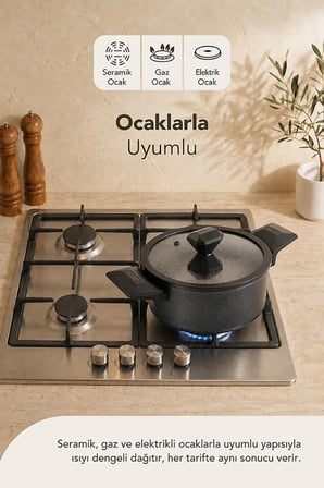 Cristel Titanyum Derin Tencere 24 Cm