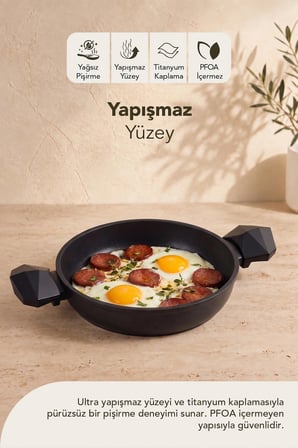 Gal 6 Parça Diamond Sahan Seti Siyah (Silikon Spatula Hediyeli)