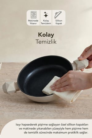 Gal 6 Parça Diamond Sahan Seti Krem (Silikon Spatula Hediyeli)
