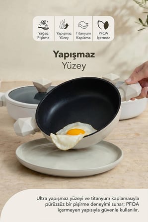 Gal 6 Parça Diamond Sahan Seti Krem (Silikon Spatula Hediyeli)