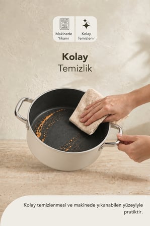 esperanza titanyum derin tencere 24 cm krem