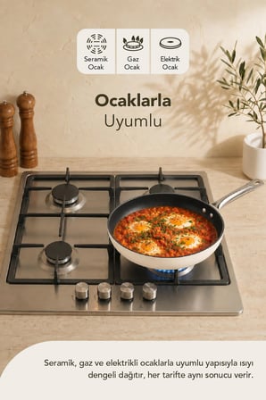 Esperanza Titanyum Tava 24 cm Krem 