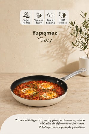Esperanza Titanyum Tava 24 cm Krem 