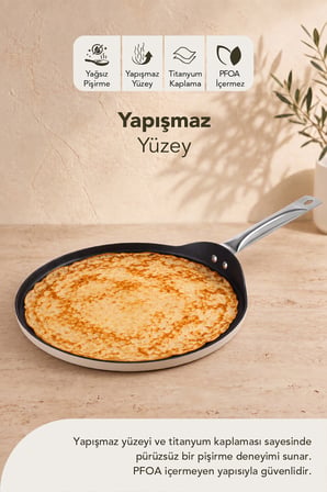 Esperanza Titanyum Krep Tava 26 Cm Krem 