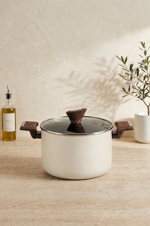 Titanyum Makarna Tenceresi 22 Cm Krem