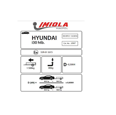 Hakpol - Hyundai İ30 2011 ve Sonrası Çeki Demiri
