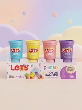Let's 4 Renk Pastel Oyun Hamuru 440g