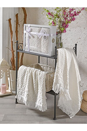 Annem Wendy Hediye Ve Çeyizlik,lüx Cotton 2'li El Ve Banyo Havlu Set(50X90 1ADET,70X140 1ADET)kutulu