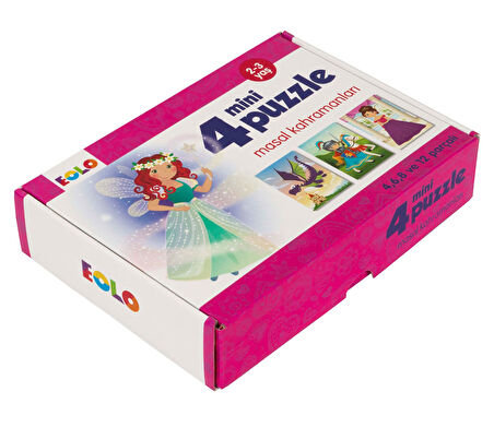 Masal Kahramanları 4 Mini Puzzle toplam 30 parça