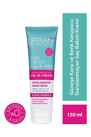 Urban Care Coconut & Aloe Vera Oil-In-Cream Renk Koruyucu Boyalı Saçlar İçin Sülfatsız Durulanmayan Saç Kremi 150 ml