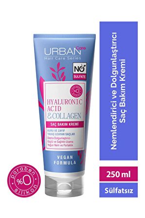 Urban Care Hyaluronic Acid & Collagen Hızlı Uzatma Etkili Kuru Saçlar İçin Sülfatsız Saç Kremi 250 ml