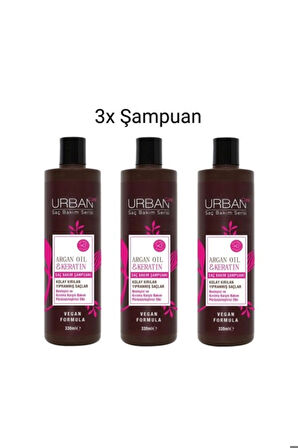 Argan Oil Keratin Şampuan 330 Ml 3'LÜ SET