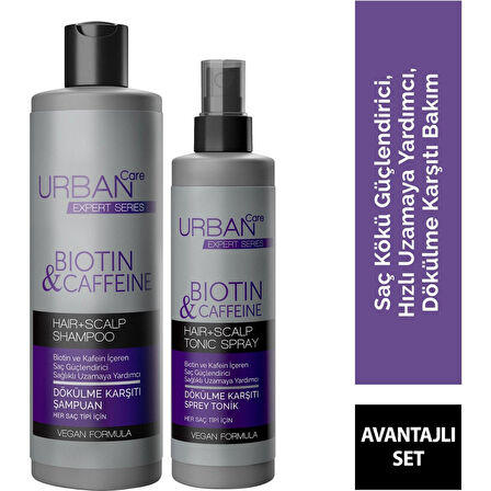 Urban Care Biotin & Kafein Saç Kökü Güçlendirici Şampuan 350 Ml + 200 Ml Sprey Tonik