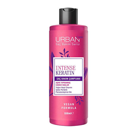 Urban Care Intense & Keratın Saç Bakım Şampuanı 550ml Aşırı Yıpranmış Cansız Saçlar İçin Yoğun Hasar Onarımı