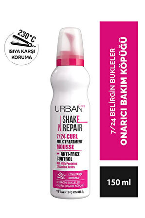 Shake N Repair 7/24 Kabaran ve Bukleli Saçlara Özel Saç Bakım Köpüğü 150 ml-vegan