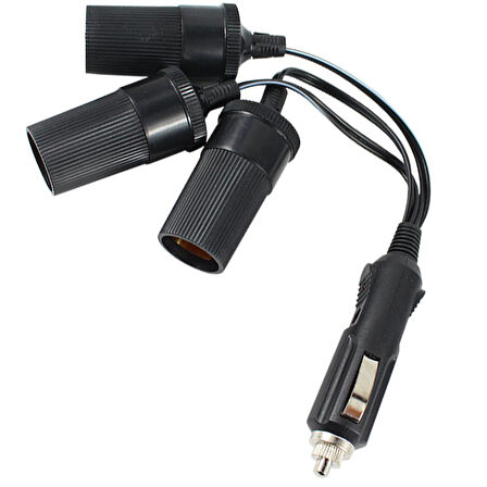 Powermaster Çakmak Fiş Çoklayıcı 3 lü 1 Erkek 3 Dişi Oto Çakmaklık Çoğaltıcı Araç İçin