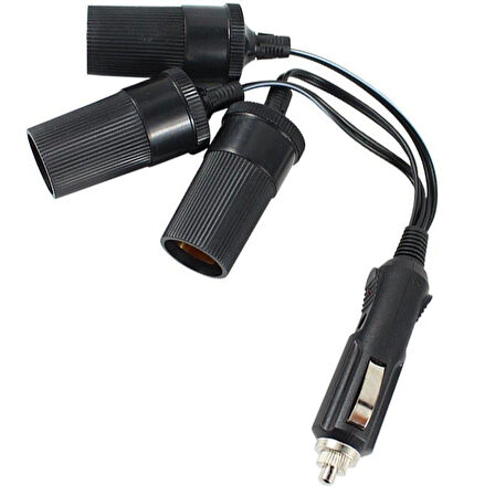 Powermaster Çakmak Fiş Çoklayıcı 3 lü 1 Erkek 3 Dişi Oto Çakmaklık Çoğaltıcı Araç İçin