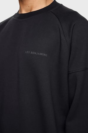 Les Benjamins Pamuklu Relaxed  Fit Bisiklet Yaka Sweat Erkek SWEAT LB23FWCLAMUSW-407 SİYAH