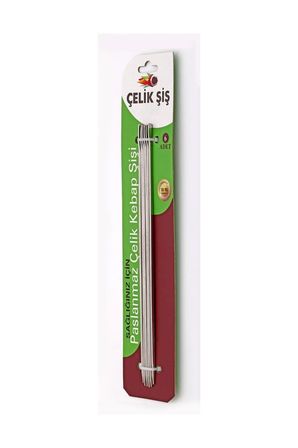 Gonen Celik Sis Paslanmaz Celik Krom Kebap Sisi 6 Adet Çöp Şiş 30 Cm (paslanmaz Çelik)