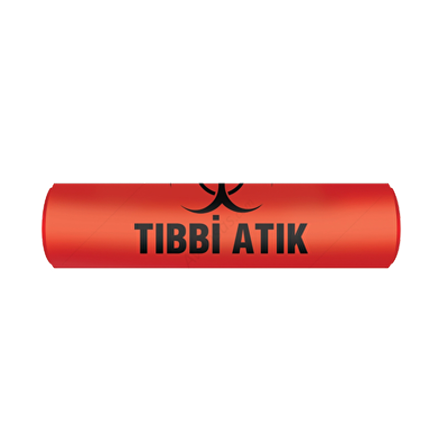 Polmix Tıbbi Atık 80x110 cm Jumbo Çöp Poşeti 10 Rulo 100 Ad 8 Kg