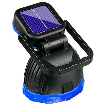 Powermaster PM-8033C 6 Modlu EL Feneri Ve Işıldak Acil Durum Lambası 9 Cob Ledli Solar Şarjlı