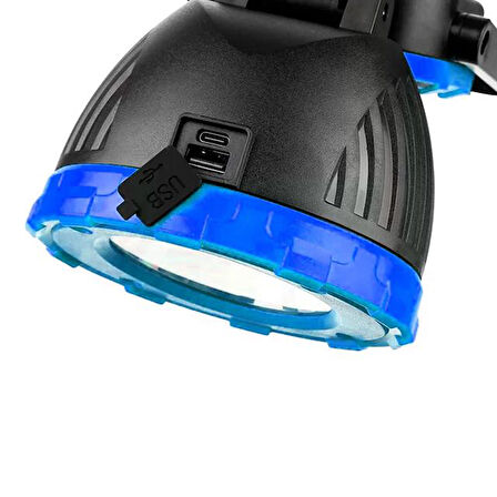 Powermaster PM-8033C 6 Modlu EL Feneri Ve Işıldak Acil Durum Lambası 9 Cob Ledli Solar Şarjlı