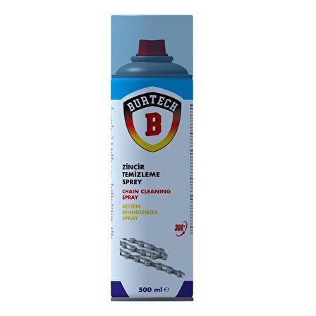 Burtech Zincir Temizleme Sprey 500 Ml Kalıntı Bırakmaz