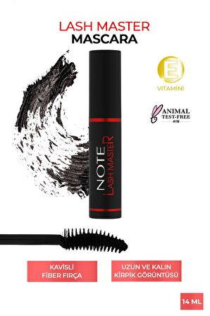 Note Lash Master Kıl Fırça Siyah Rimel