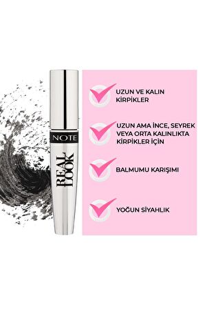 Note Real Look Kıl Fırça Siyah Rimel