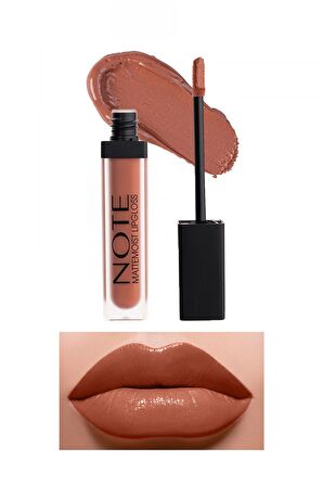 Note Mattemoist Lipgloss Yarı Mat Saten Bitişli Likit Ruj 414 Pinky Milk - Kahverengi