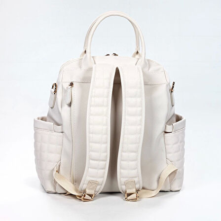 M&Y Kitty Deri Anne Bebek Bakım Sırt Çantası 7271 Krem