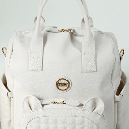 M&Y Kitty Deri Anne Bebek Bakım Sırt Çantası 7271 Krem