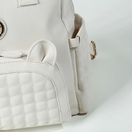 M&Y Kitty Deri Anne Bebek Bakım Sırt Çantası 7271 Krem