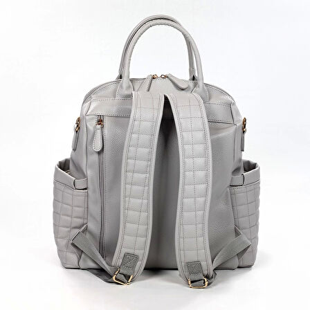 M&Y Kitty Deri Anne Bebek Bakım Sırt Çantası 7271 Gri