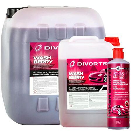 Divortex WashBerry Ph Nötr Oto Şampuanı 20 Litre