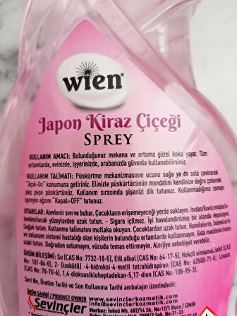 Wien Japon Kiraz Çiçeği Oda Parfümü 500ml