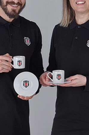 Besiktas Lisansli Klasik Logo 2'li Kahve Fincan Takimi-Bjk