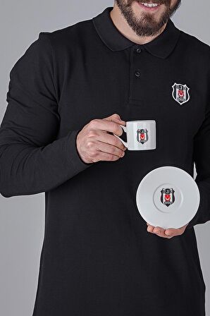 Besiktas Lisansli Klasik Logo 2'li Kahve Fincan Takimi-Bjk