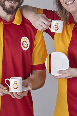 Neva N3475 Galatasaray Lisanslı Çizgili 2'li Kahve Fincan Takımı