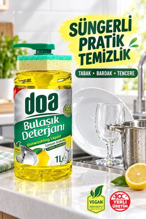 Doa SIVI BULAŞIK DETERJANI SÜNGERLİ LİMON KOKULU 1000 ML