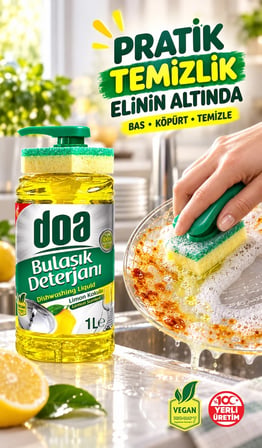 Doa SIVI BULAŞIK DETERJANI SÜNGERLİ LİMON KOKULU 1000 ML