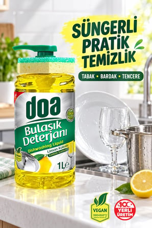 Doa SIVI BULAŞIK DETERJANI SÜNGERLİ LİMON KOKULU 1000 ML