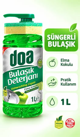 Doa SIVI BULAŞIK DETERJANI SÜNGERLİ ELMA KOKULU 1000 ML