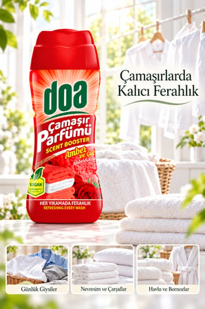 Doa Granül Çamaşır Parfümü & Çamaşır Yumuşatıcı Amber & Gül 210 gr