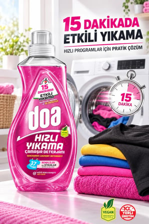 DOA SIVI ÇAMAŞIR DETERJANI HIZLI YIKAMA RENKLİ VE SİYAH/1480 ML