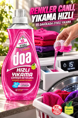 DOA SIVI ÇAMAŞIR DETERJANI HIZLI YIKAMA RENKLİ VE SİYAH/1480 ML
