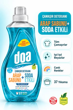 DOA ÇAMAŞIR DETERJANI ARAP SABUNU SODA ETKİLİ 1480 ML 